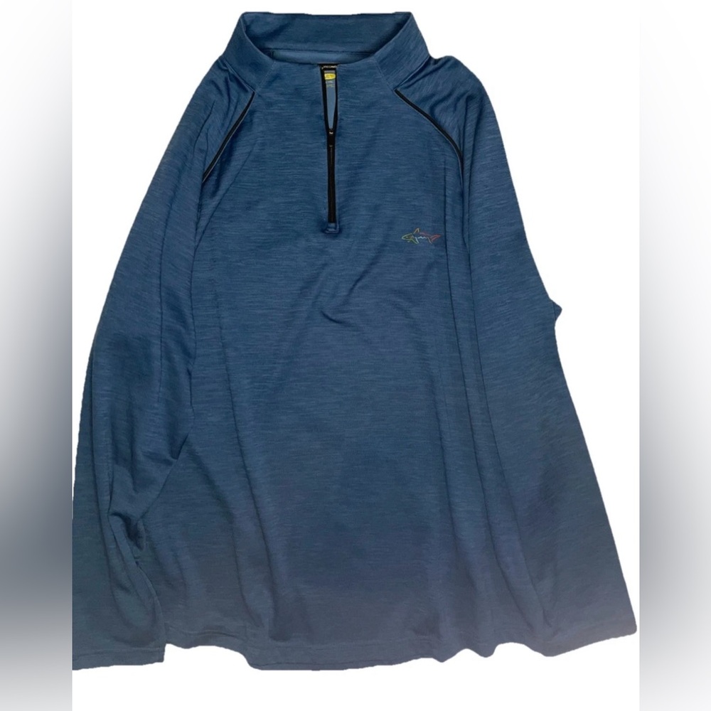 Greg Norman Light Blue Heather Quarter-Zip Pullover